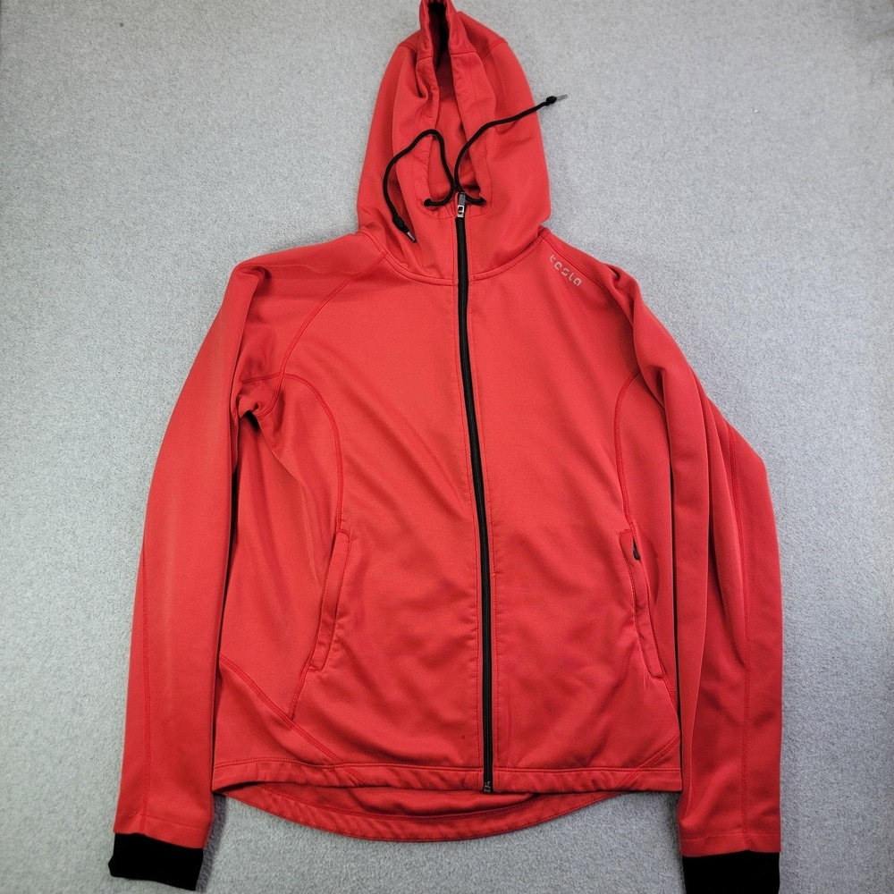 Tesla Hoodie Mens Medium Red Full Zip Hooded Pockets Logo MKJ03-CRR Polyester
